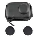 ULBTER Mini Bag Case for DJI OSMO Action 5 Pro/Action 4 / Action 3 Camera + Rubber Lens Cap Cover [1+2 Pack], Carrying Portable Storage Boxes Accessory