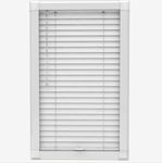 PVC Venetian Blind Easy Fit Privacy Curtains 25mm Thin Slats Trimmable Metal Headrail & Fittings Blinds Windows Treatment Shutters Twist Open Close for Home Office (White, 240cm Width x 150cm Drop)