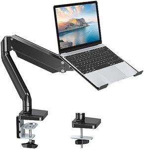 MOUNT PRO Laptop Stand Desk Mount, 2 in 1 Function Monitor Laptop Mount, Aluminum Laptop Arm Fits Max 17" Notebook and 32" Computer Screen, Single Monitor Mount with Laptop Tray, Holds up to 17.6lbs