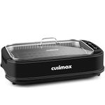 Indoor Grill, CUSIMAX Electric Smokeless Grill, 1500W, Removable Non-Stick Grill Plate, with LED Smart Display & Tempered Glass Lid, Dishwasher Safe Parts, Black