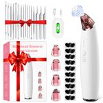 Cordless Blackhead Remover Vacuum with 16PCS Pimple Popper Tool Kit&10Pcs Blackhead Strips Pore Cleaner Electric Comedone Extractor Tool, Skincare Treatment, Whitehead Face Sucker, Spot Suction