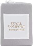 Royal Comfort Sheet Set Polar Fleece Ultra Soft Bedding 1 x Flat Sheet, 1 x Fitted Sheet, 2 x Pillowcases, (4 Pcs, Queen, Grey)