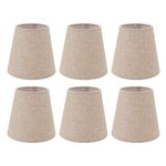 Small Lamp Shade Set of 6, Linen Chandelier Shades Clip on Lamp Shade, 3.7x5.5x5.1inch