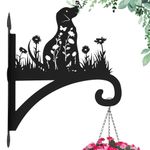 Beyoogeem Plant Hangers Outdoor Heavy Duty Iron Decorative Dog Silhouette Plant Hooks for Hanging Baskets 11 inch Hanging Plant Bracket Wall Hooks for Flower Pot Lantern Bird Feeder Wind Chimes