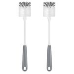 MR.SIGA Long Handle Bottle Brush, Bottle Brushes for Cleaning,Flexible Scrub Brush for Water Bottles, Glasswares, Mugs, Gray, 2 Pack