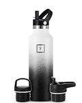 IRON °FLASK Sports Water Bottle - 20 oz, 3 Lids (Straw Lid) - Leak Proof, Durable Double Walled Stainless Steel - Gym Bottles for Men, Women & Kids - Insulated Thermos, Hot & Cold Hiking Canteen