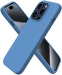 ORNARTO Compatible with iPhone 15 Pro Case 6.1", Liquid Silicone 3 Layers Full Covered Soft Gel Rubber Cover, Shockproof Protective Slim Phone Case with Anti-Scratch Microfiber Lining-Blue