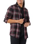 Amazon Essentials Men's Long-Sleeve Flannel Shirt (Available in Big & Tall), Black Burgundy Grey Plaid, XL