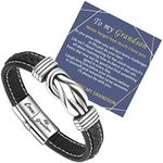 To My Grandson Bracelet,braided lea