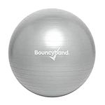 Bouncyband Medium Balance Ball, Silver – Create Flexible Seating to Improve Focus in The School, Office, or Home with This No-Roll Weighted Ball – 21.6” (55cm) Ball for People Between 5’-5’6 Tall