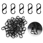 30pcs Zipper Clips Theft Deterrent, Quick Disconnect Clips Lock Clip Dual Locking Carabiner Zipper Pull Replacement for Backpack Keychain Suitcase (Black, 32mm)