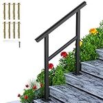 SPACEEUP Handrail for Outdoor Steps, 3ft Aluminum and Iron Handrail 35 X 36" Fits 0 to 3 Steps, Transitional Handrail with Installation Kit Handrail Stair Rail for Outdoor Or Indoor