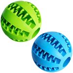 Feixun Pets Dog Treat Toy Ball, Rubber Dog Food Ball,Dog Tooth Cleaning Toy Ball, Interactive Dog Toys Pack of 2