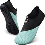 SEEKWAY Water Shoes Quick-Dry Aqua Socks Barefoot Slip-on for Beach Pool Swim River Yoga Lake Surf Women Men SK001, 3f-787 Green, 7-8 Women/5.5-6.5 Men