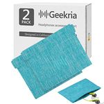 Geekria 2 Pack Sports Earbuds Pouch, Fitness Earbuds Protective Case, In-Ear Headphones Travel Bag Compatible with Anker SoundBuds Sport, EP-B13, Jabra WAVE, Stealth (Blue)