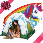 Toysical Unicorn Princess Kids Play Tent - Fun & Imaginative Tent for Kids with Unicorn Shaped Top Princess Playhouse, Unicorns Toys Gifts, Perfect Outdoor & Indoor Play Tents for Girls