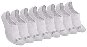 Saucony Women's No Show Cushioned Invisible Liner Socks (8 & 16 Pairs), Grey Basic (8 Pairs), Medium