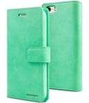 GOOSPERY iPhone 5 Case for Apple iPhone 5, [Drop Protection] Blue Moon [Wallet Case] PU Leather with Shock Absorbing TPU Casing [ID Card & Cash Holders] (Mint Green) IP5-BLM-MNT