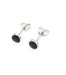 Small Whitby Jet and Sterling Silver Stud Earrings Handmade in Whitby