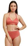 TATAIYA Women Halter-Neck Brazilian Two Piece Bikini Set (ER-010_Rose Pink_Small)