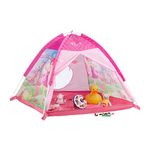 Relaxdays Play Tent for Girls, Fairy Castle Playhouse for Indoor and Outdoor Use, HWD 90x118x115 cm, Pink