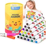 Jar Melo Baby Roo Washable Markers Set; Non-Toxic; 24 Colors; Art Tools; By Jarmelo, Broad, Fine, Medium