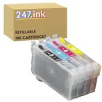 247.ink 405XL Refillable ARC Ink Cartridges Compatible with Epson Workforce WF-7830 WF-7840 WF-4830 WF-4820 WF-4825 WF-3820 WF-3825 WF-7835 WF-7310 Printers (Auto Reset Chips) Set of 4