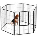 PawHut Dog Pen 6 Panels Puppy Pen Heavy Duty Pet Playpen for Indoor Outdoor for Dogs, Rabbits, Ducks 100cm High