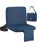 Sportneer Stadium Seat with Back Support: Portable Folding Bleacher Seats with Backs and Cushion 6 Reclining Position Padded Stadium Chair with Shoulder Strap Perfect for Sports Events, Blue, 1