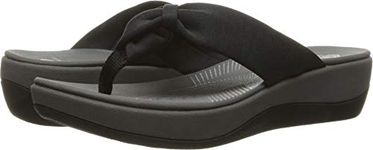 Clarks CloudSteppers Women's Arla Glison Sandal, Black Fabric, 7 M