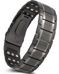 Jeraco Men Magnetic Bracelet,3X Ultra Strength Magnets Pure Titanium Magnetic Wristband for Valentine's Day Gift,Unique Folding Clasp Brazaletes With Adjustable Tool&Gift Box