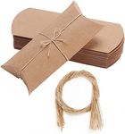 Mr. Pen- Kraft Pillow Boxes, 6.3x3.4x1.3 in, 25 Pack with Jute Twines, Kraft Gift Boxes, Paper Boxes for Gifts, Paper Pillow Candy Box, Pillow Boxes Craft, Favor Gift Boxes, Pillow Gift Boxes