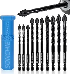 Masonry Concrete SONCHIE Serrated Drill Bit Set for Tile Brick Glass Plastic and Wood Carbide Tipped for use with Tile Wall Mirrors and pavers on Concrete or Brick Walls 10 pcs