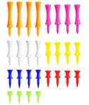 28 Pcs Golf Tees, Mixed Sizes Plastic Golf Tees, Durable Golf Accessories for Men, Golf Tees for Practice, Golf Kit with Multiple Heights (70mm to 25mm)
