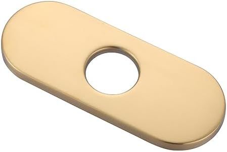 WOWOW Gold 6.3 inch Kitchen Sink Faucet Hole Cover Deck Plate,Sink Hole Cover for 1 or 3 Hole Kitchen，Sink Faucet Single Hole Mixer Tap, Escutcheon Plate Stainless Steel Deck Plate