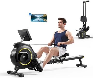 YPOO Rowing Machine for Home, 350 LB Capacity, 16-Level Silent Resistance, Magnetic Rowing Machines for Home Foldable, Full-Body Workout Compact Rowing Machine for Cardio & Strength with APP Support