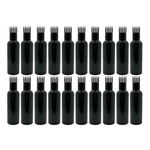 Packdost 100 Ml Empty Hair Root Comb Applicator Oil Shampoo Comb Refillable Cylindrical Black Bottle With Applicator Cap - Set Of 20