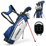 Tangkula 10 Pieces Men's Complete Golf Club Set Right Handed, Includes 460cc Alloy #1 Driver & #3 Fairway Wood & #4 Hybrid & #6/#7/#8/#9/#P Irons, Putter & 3 Head Covers