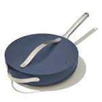 Caraway Nonstick Ceramic Sauté Pan with Lid (4.5 qt, 11.8") - Non Toxic, PTFE & PFOA Free - Oven Safe & Compatible with All Stovetops (Gas, Electric & Induction) - Navy
