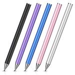 MEKO Stylus Pen for iPad, 5 Pack Precision Disc Stylus Pens for Touch Screens, Universal High Sensitivity & Fine Point Tablet Touch Screen Pen for iPad/Pro/Air/Mini/iPhone/Samsung/Google/Motorola