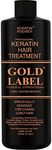 Gold Label Professional Brazilian Keratin Blowout Hair For All. Designed for Coarse Curly Black African Dominican and Brazilian Hair Types 1000ml Queratina Keratina Brasilera Chocolate