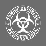 Zombie Outbreak Response Team Vinyl Decal Sticker for Cars Trucks Windows Bumpers Walls Laptops Skins - 5.5 Inches at Largest Point - White with No Background - KCD3291