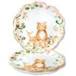 Kate Aspen Woodland Baby 9 in. Premium Decorative Paper Plates | Party Supplies - Pink (Set of 16), 28583NA