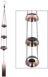 Temple Wind Chime, Red Copper Wind Chimes with 3 Bells, Feng Shui Wind Chimes for Home Yard Outdoor Decoration, A Great Memorial Wind Chime for Someone Who Loves Peace