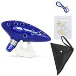 SENHAI Ocarina with Neck Strap Cord and Song Book, 12 Hole Alto C Ocarinas With Gift Box, Hand-shape Display Stand and Black Protective Bag