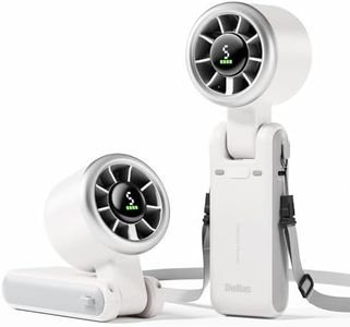 Diveblues Ventilateur Portable à Main, Ultra Rapide 10m/s, 5 Vitesses, Batterie Rechargeable, Jusqu'à 12h, 3-en-1 Ventilateur de Poche avec Technologie Turbo pour Extérieur, Voyage, Travail