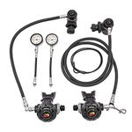 Dive Rite Sidemount Set 5' Left 22" Right with SPG Regulator Black