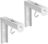 Mount-It! Projector Screen Wall Mount L-Brackets - Wall Hanging Bracket For Home Projector and Movie Screens, 6 inch Adjustable Mounting Hooks for Projection Screen, 1 Pair, White, 66 Lb Capacity Each