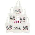 Custom Touch Bridesmaid wedding bags for favors, Bride Bachelorette party Tote bag gifts, Wedding Bridal Tote bag, Bridal party tote bag(PACK OF 6)