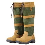 Dublin Womens/Ladies River III Leather Long Riding Boots (12) (Dark Brown/Green)